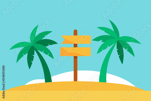 Tropical palms grace a sunny island beach, perfect for a summer vacation