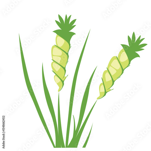 A simple illustration of grass with wheat, representing agricultural growth and nature, ideal for environmental or farming themes.
