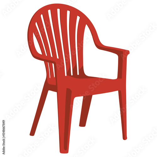 red plastic chair