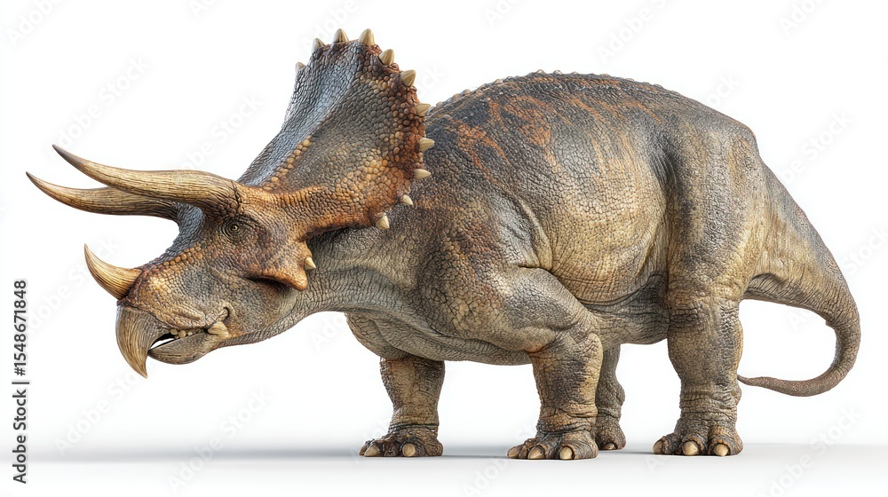Fototapeta premium Triceratops against a white background