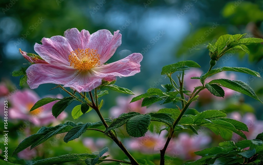 Fototapeta premium Delicate pink rose in garden