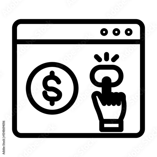 pay per click line icon