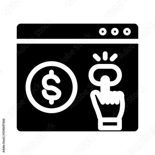 pay per click glyph icon