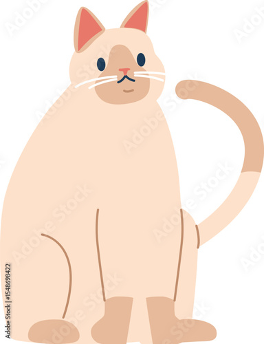 Fatty cat sitting vector illustration