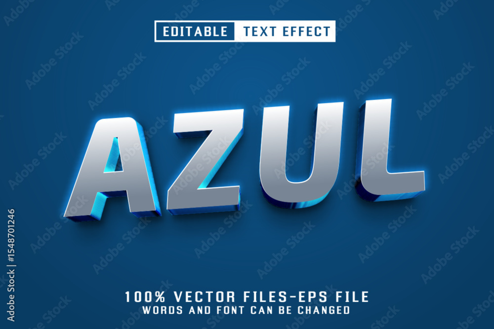Azul 3d Text - Editable Text Effect