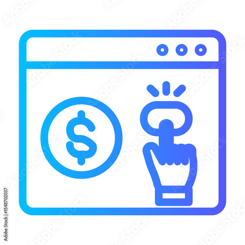 pay per click gradient icon