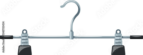 Pants hanger with clothespin vector illustration