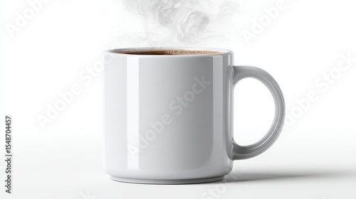 Wallpaper Mural White coffee cup with steam rising from it. mochup-3D-isolate-background Torontodigital.ca