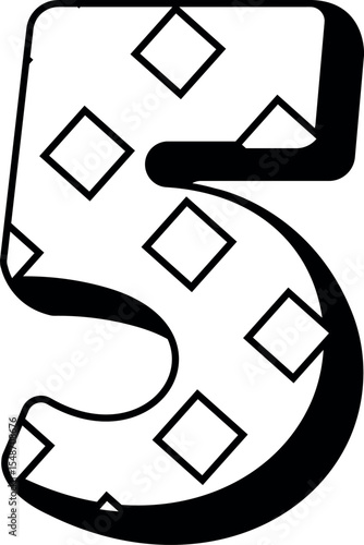 Five font childish design vector illustration