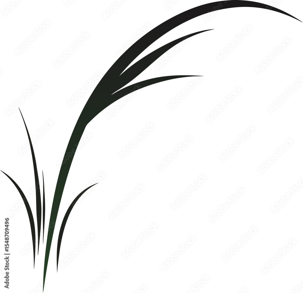 Fototapeta premium Grass Silhouette Vector Collection Long, Tall, Wild, and Minimal Grass Designs for Nature Projects, Grass vector