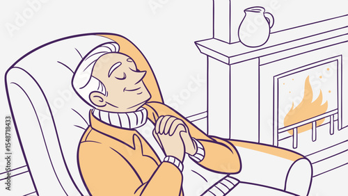 elderly person praying in bed, smiling at home
