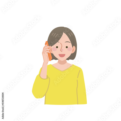 スマホで電話をかける女性
