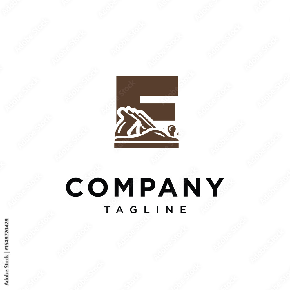 Letter E Wood Planer Logo Icon Vector Letter E Wood Planer Logo Icon Vector