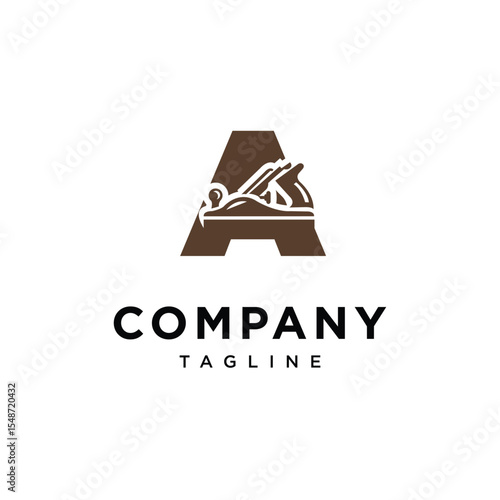 Letter A Wood Planer Logo Icon Vector