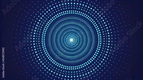 Abstract blue dotted tunnel digital background