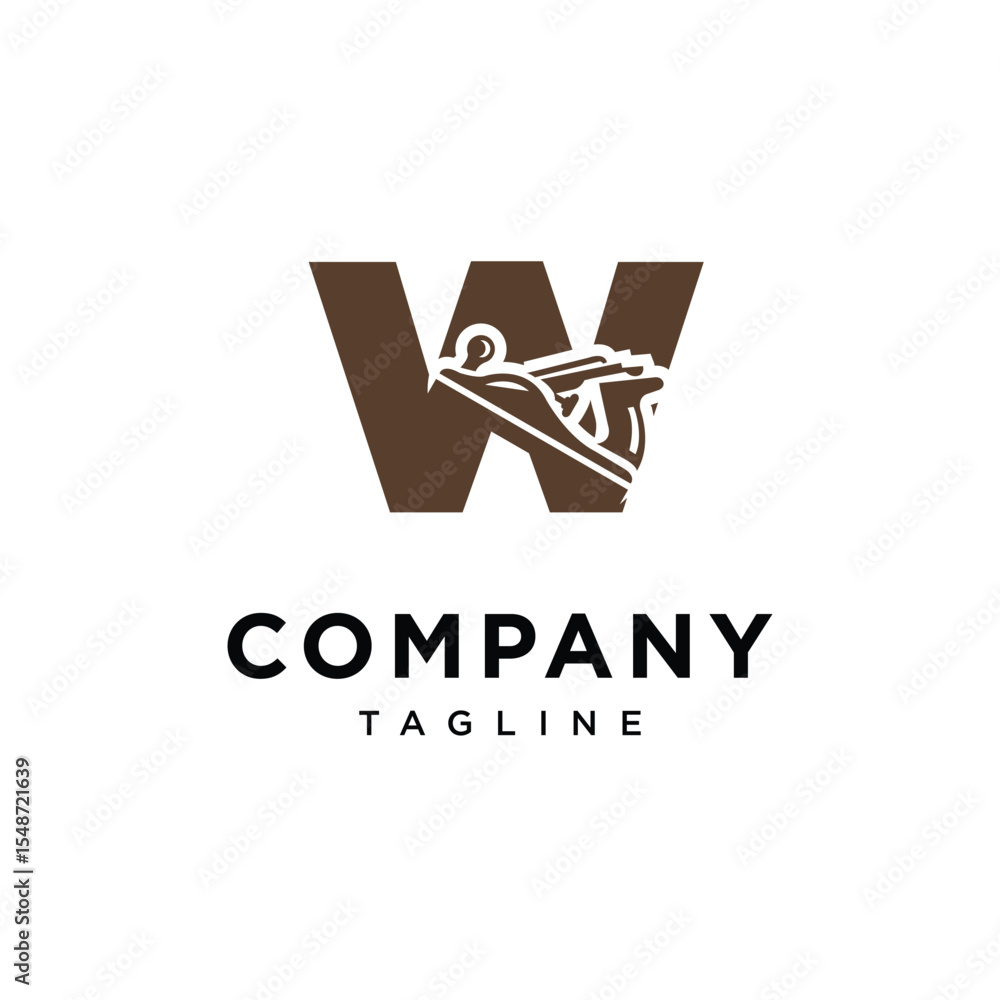 Letter W Wood Planer Logo Icon Vector Letter W Wood Planer Logo Icon Vector