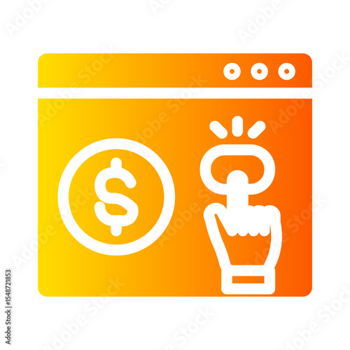 pay per click gradient icon
