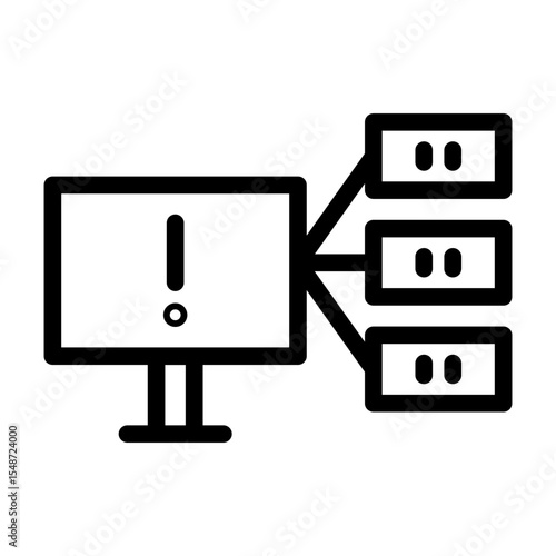 cyber attack line icon