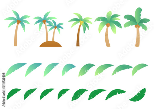 Vector illustration of palm trees.
