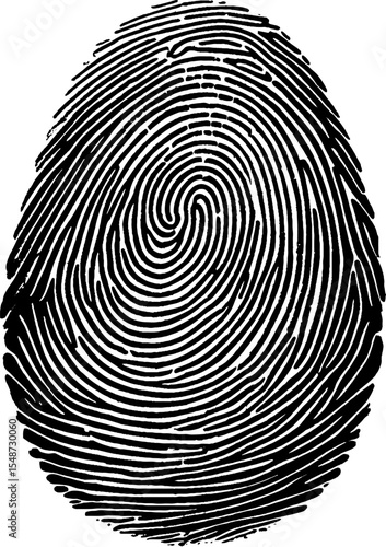 Fingerprint scan icon, black isolated on white background