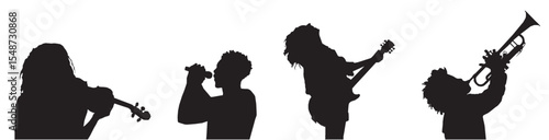 musician silhouette collection