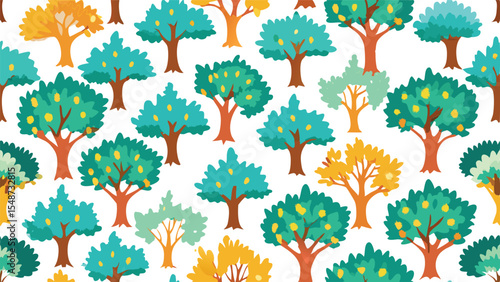 Free vector collection of green trees in various illustrative styles
