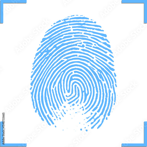 Identity authorization. Safe access. Digital authentication. Touch ID. Vector illustration
