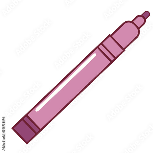  A purple marker, ideal for creative designs, art projects, and writing, symbolizing vibrant colors in stationery and artwork.