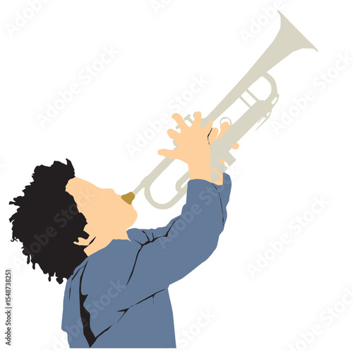 man playing trumpet vector