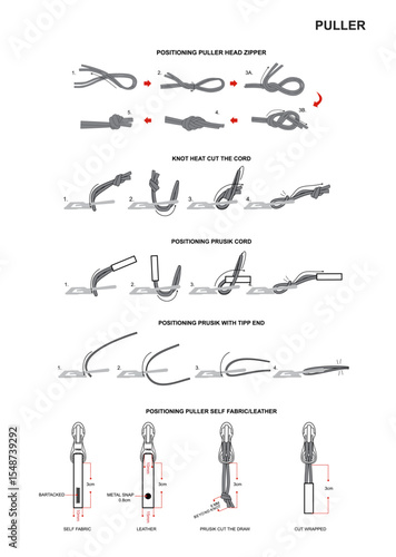 POSITIONING PULLER HEAD ZIPPER VECTOR WITH DESCRIPTION