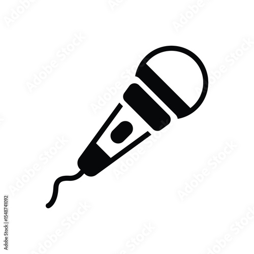 Black solid icon for mike