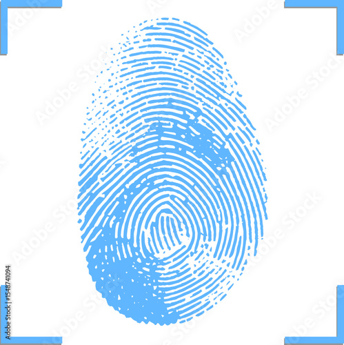 Finger scan concept vector illustration.  Fingerprints database search. Security check.