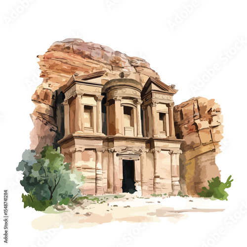 The Treasury of Petra a sandstone facade carved into a cliff face