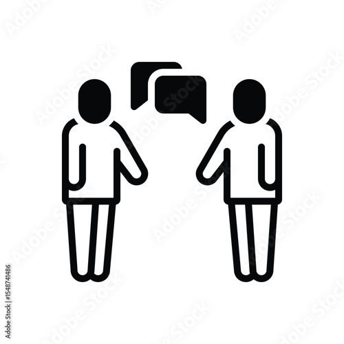 Black solid icon for talk