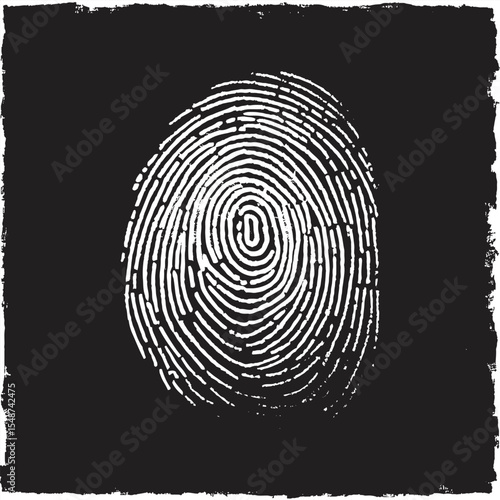 Fingerprint Icon in Black and White Variations stock illustration. 