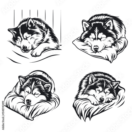 Alaskan Malamute dog svg