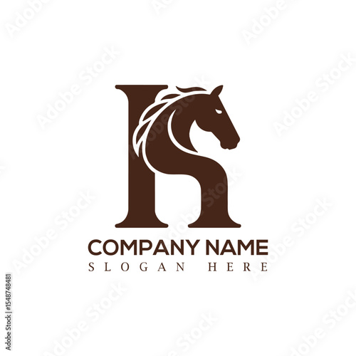 horse logo vector, letter  H horse logo