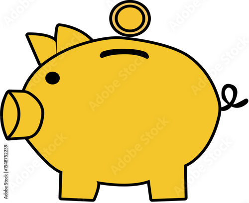 豚jの貯金箱　お金　投資　資産運用 ビジネス アイコンイラスト	