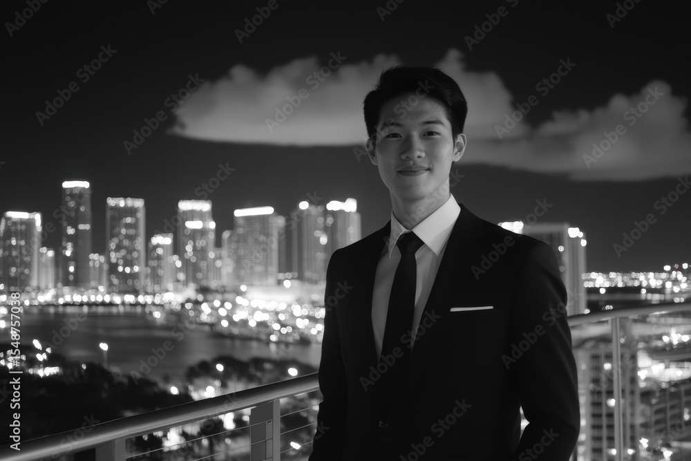 Miami Skyline Night. Bright City Lights and Architectural Beauty of Miami at Night Miami Skyline Night. Bright City Lights and Architectural Beauty of Miami at Night