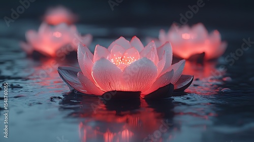 Glowing Alien Flowers on a Dark Planet