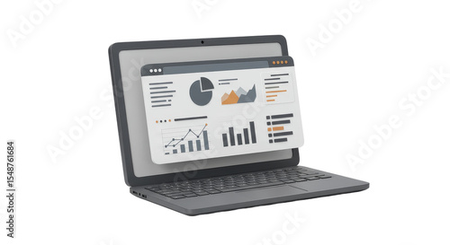 Laptop with Data Analysis Dashboard