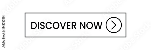 Discover Now Button - Modern Square  in Minimalist Style