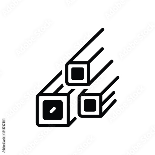 Black solid icon for steel