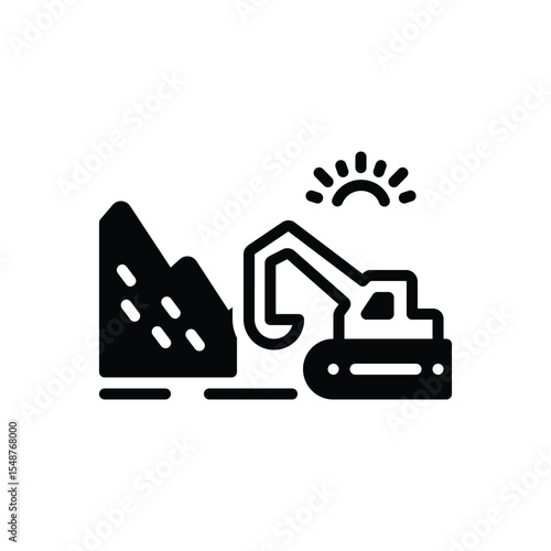 Black solid icon for strip mining