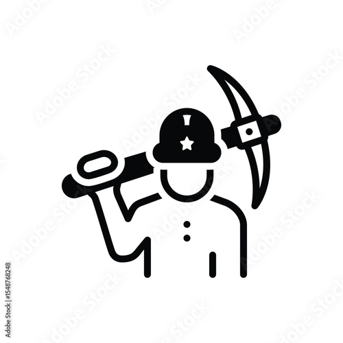 Black solid icon for worker