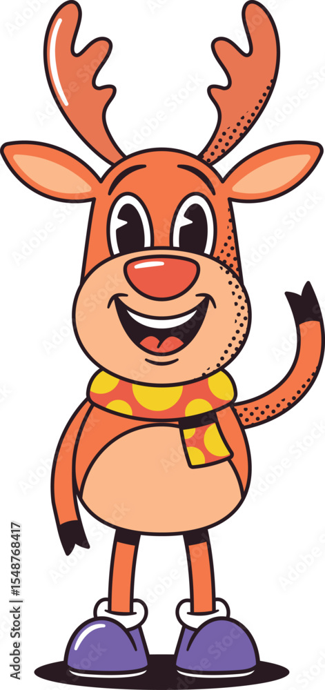 Fototapeta premium Happy deer greeting with Christmas