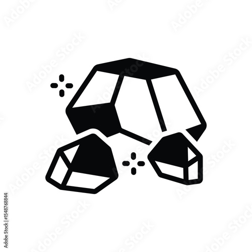Black solid icon for iron ore