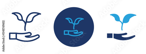 Set of colored pixel perfect Conservation icon, 1 silhouette, 1 unexpanded, Icon representing nature conservation with leaf or tree symbols.