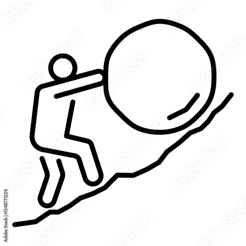 Conceptual icon of perseverance, determination, and overcoming challenges. Symbolizes resilience, hard work, and strength in personal development.