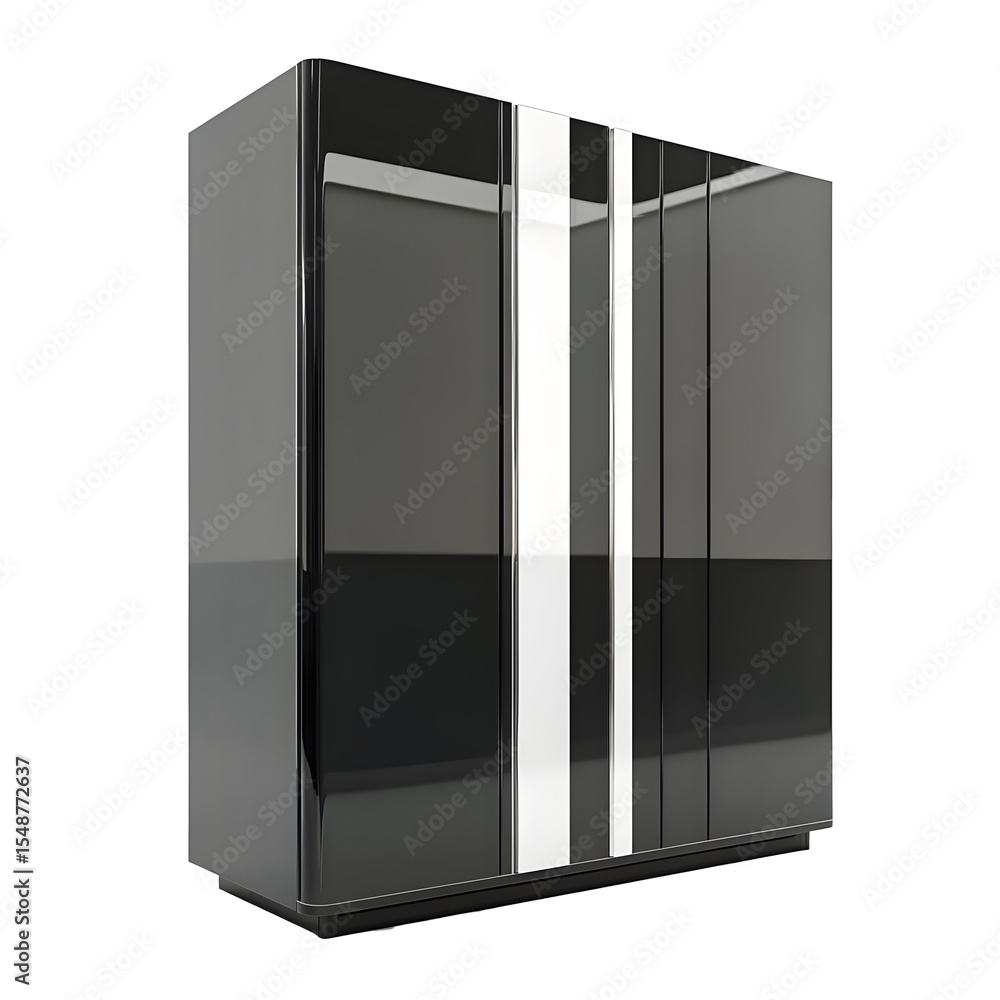 Modern and Sleek Black and White Cabinet on a Black Background for Interior Design Modern and Sleek Black and White Cabinet on a Black Background for Interior Design